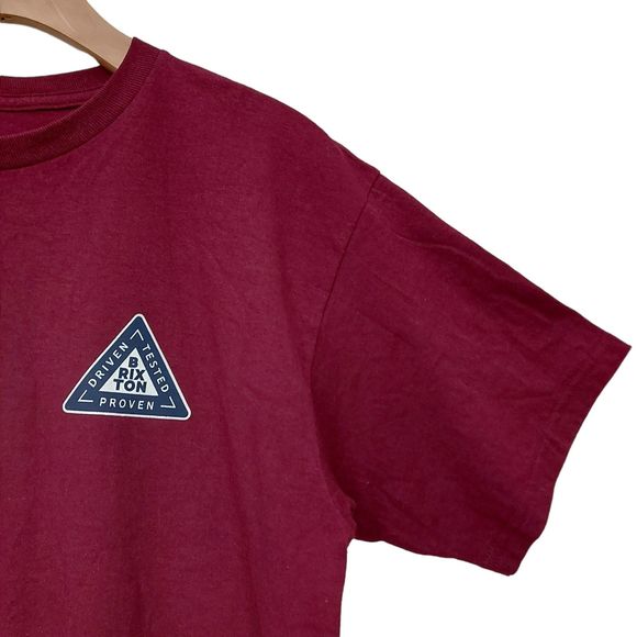 Brixton Graphic T-Shirt Mens Medium Burgundy Standard Fit Cotton Short Sleeve - Picture 5 of 11